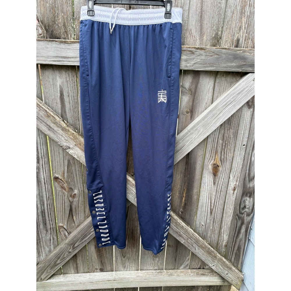 Jordan Dri-FIT Navy Blue Snap Button Track Pants Mens Large AJ11 Graphics